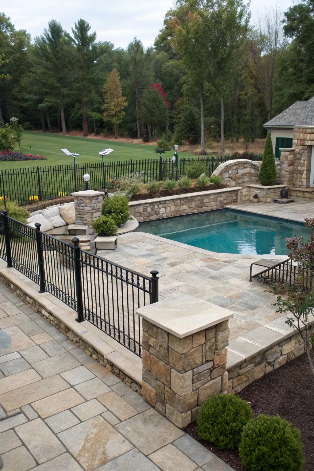 Natural stone enclosures provide a timeless and elegant look.