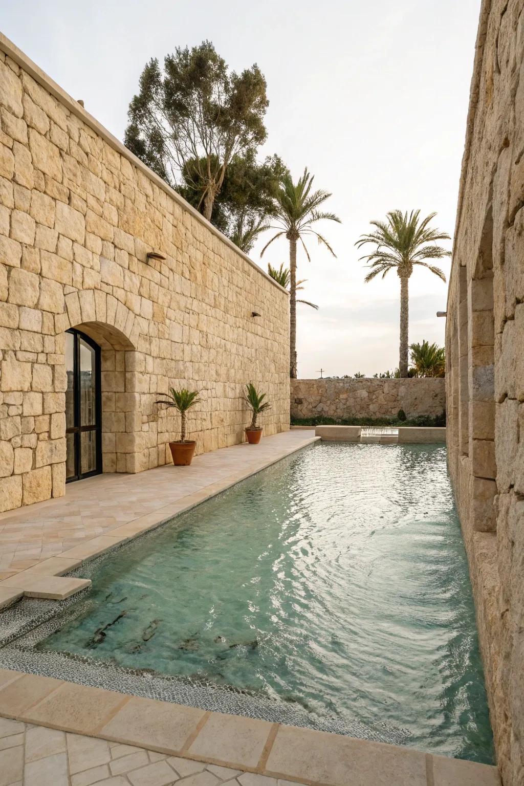 Timeless elegance with a stone wall fence.