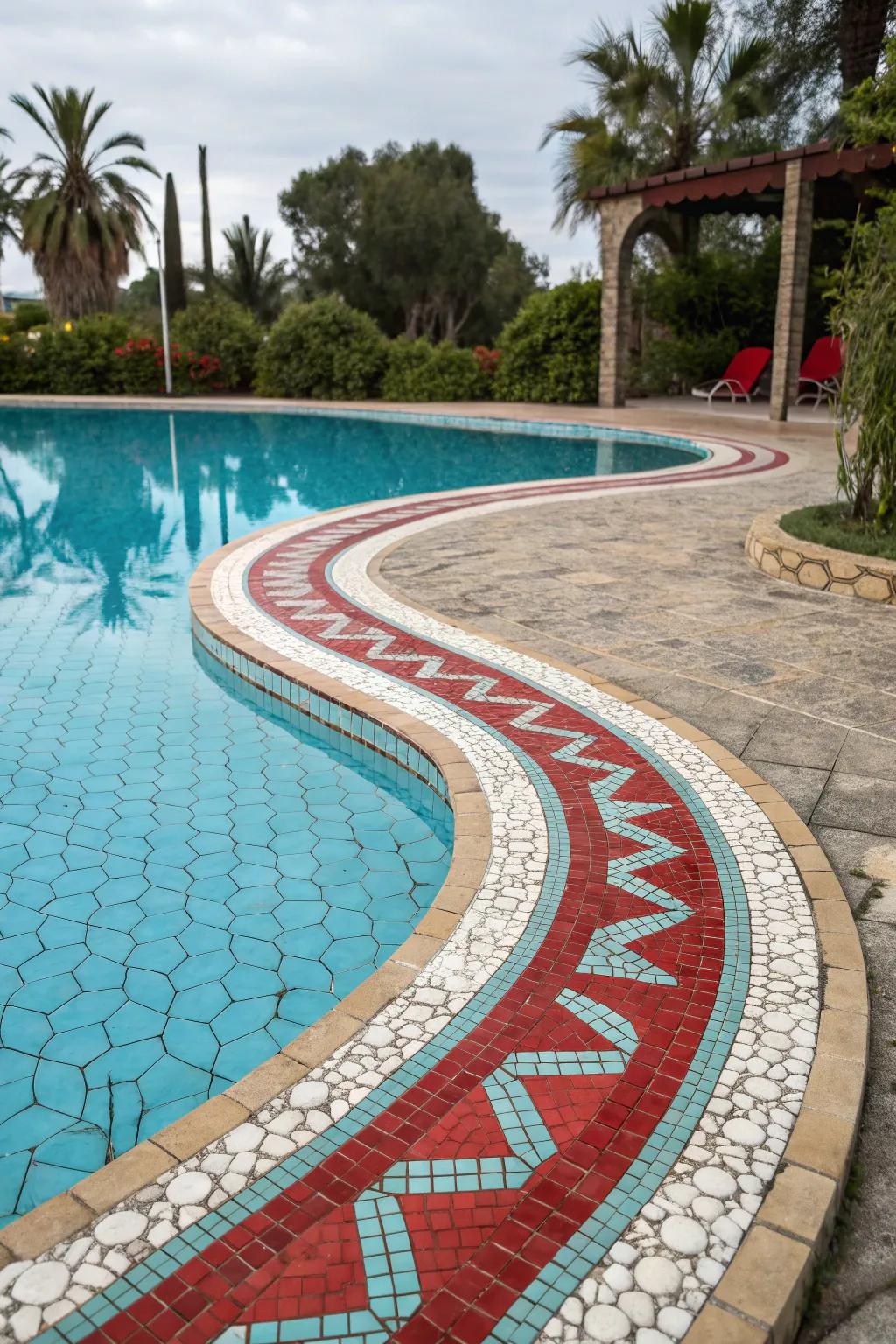 Contrasting mosaics create a bold statement.