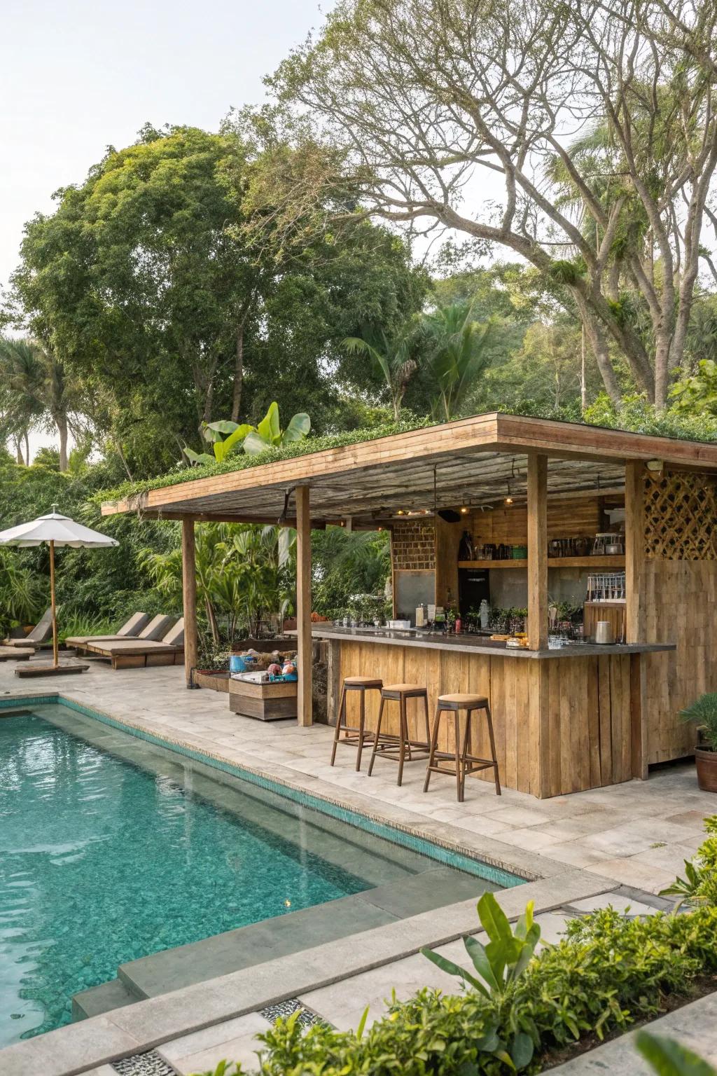 Go green with style at your eco-friendly pool bar.