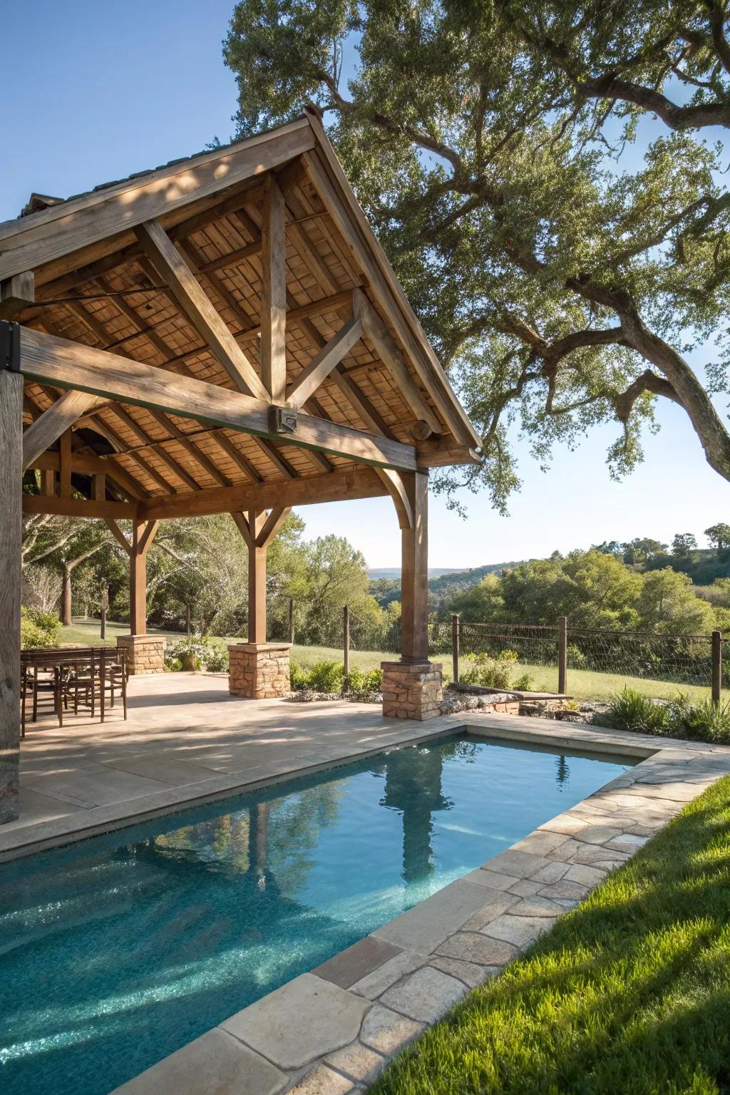 Bring rustic elegance to your backyard with a barn-style gazebo.
