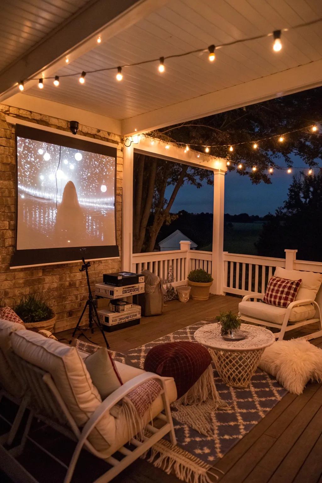 An outdoor movie night is a magical experience under the stars.