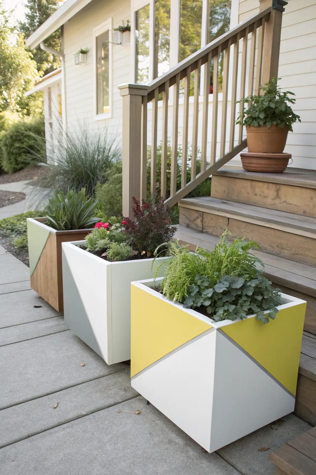 Stand out with modern geometric planter designs.