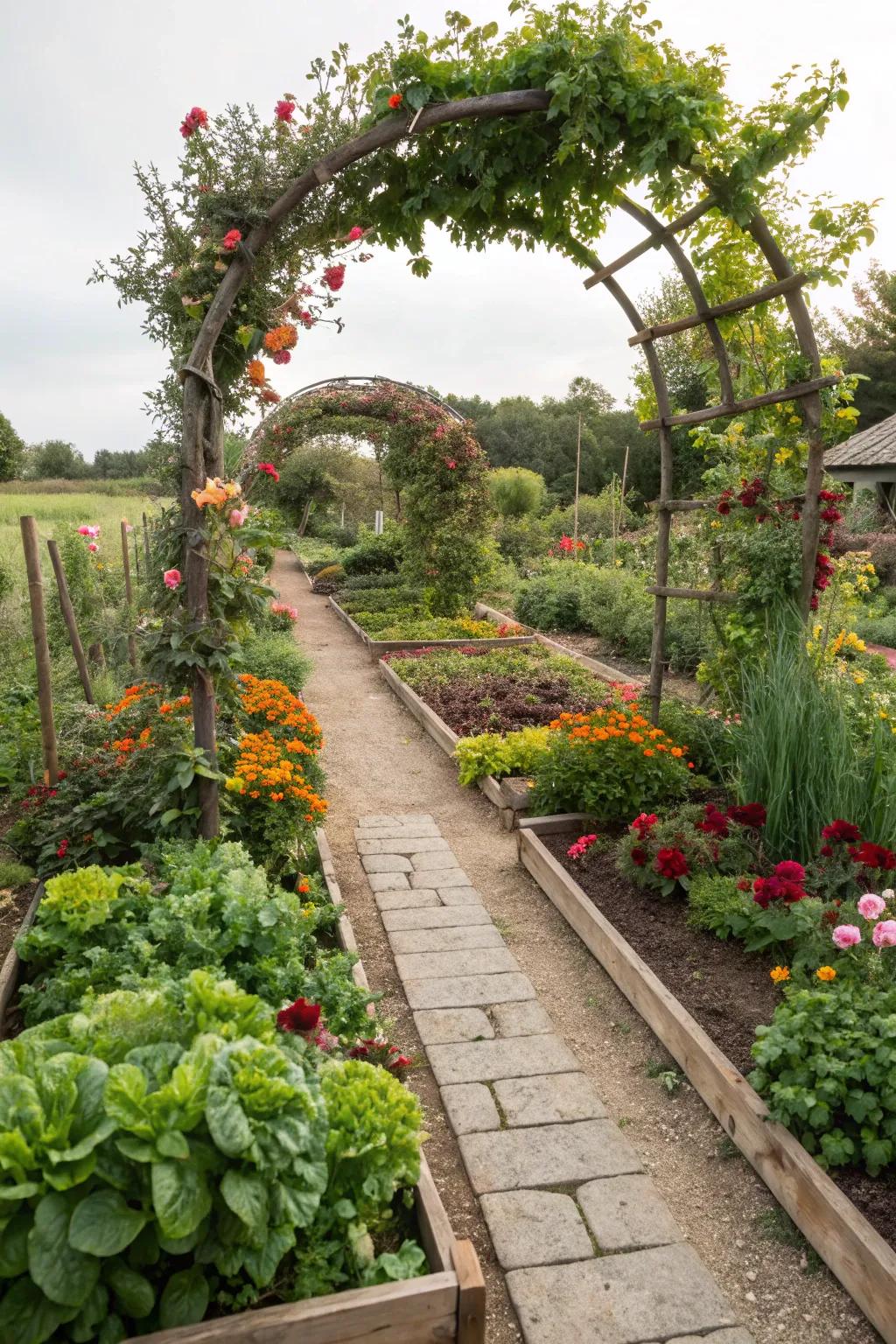 An ornamental structure adding charm to the garden.