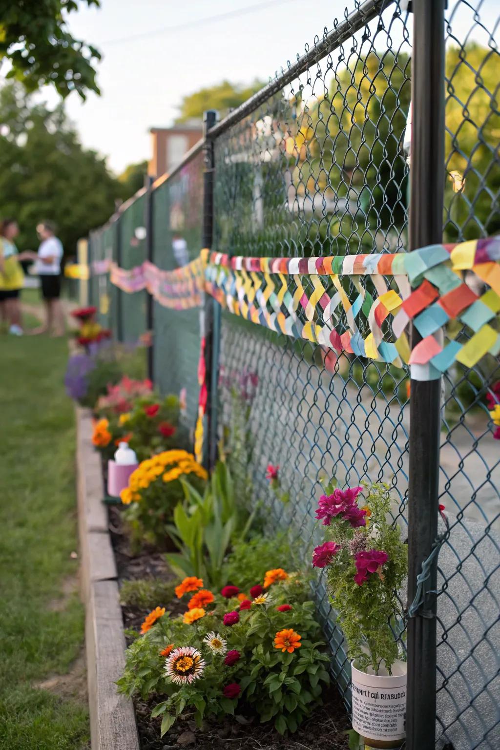 Privacy tape lets you personalize your fence with style.