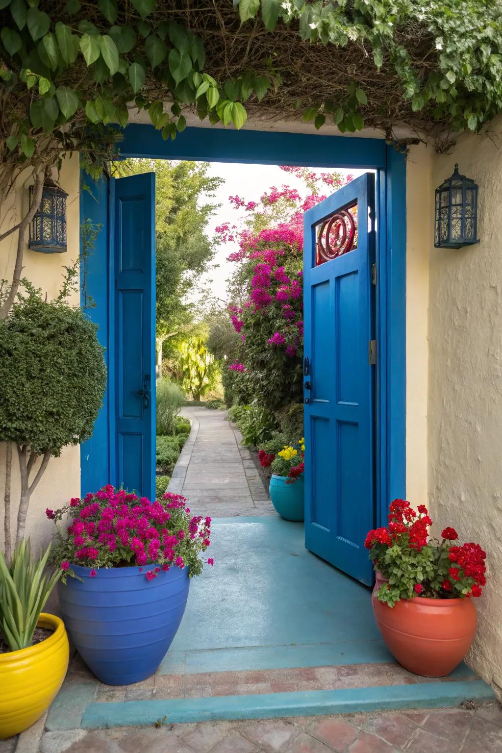Bold colors at the entrance reflect personality and make a statement.
