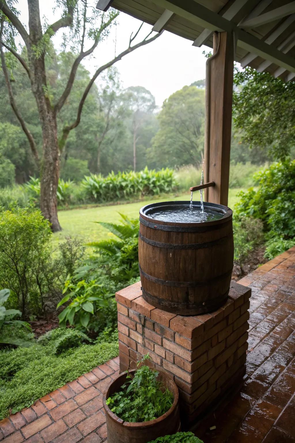 A rustic brick stand offering timeless appeal in the garden