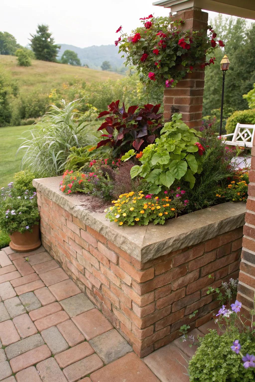 Corner planters that turn unused space into a feature.