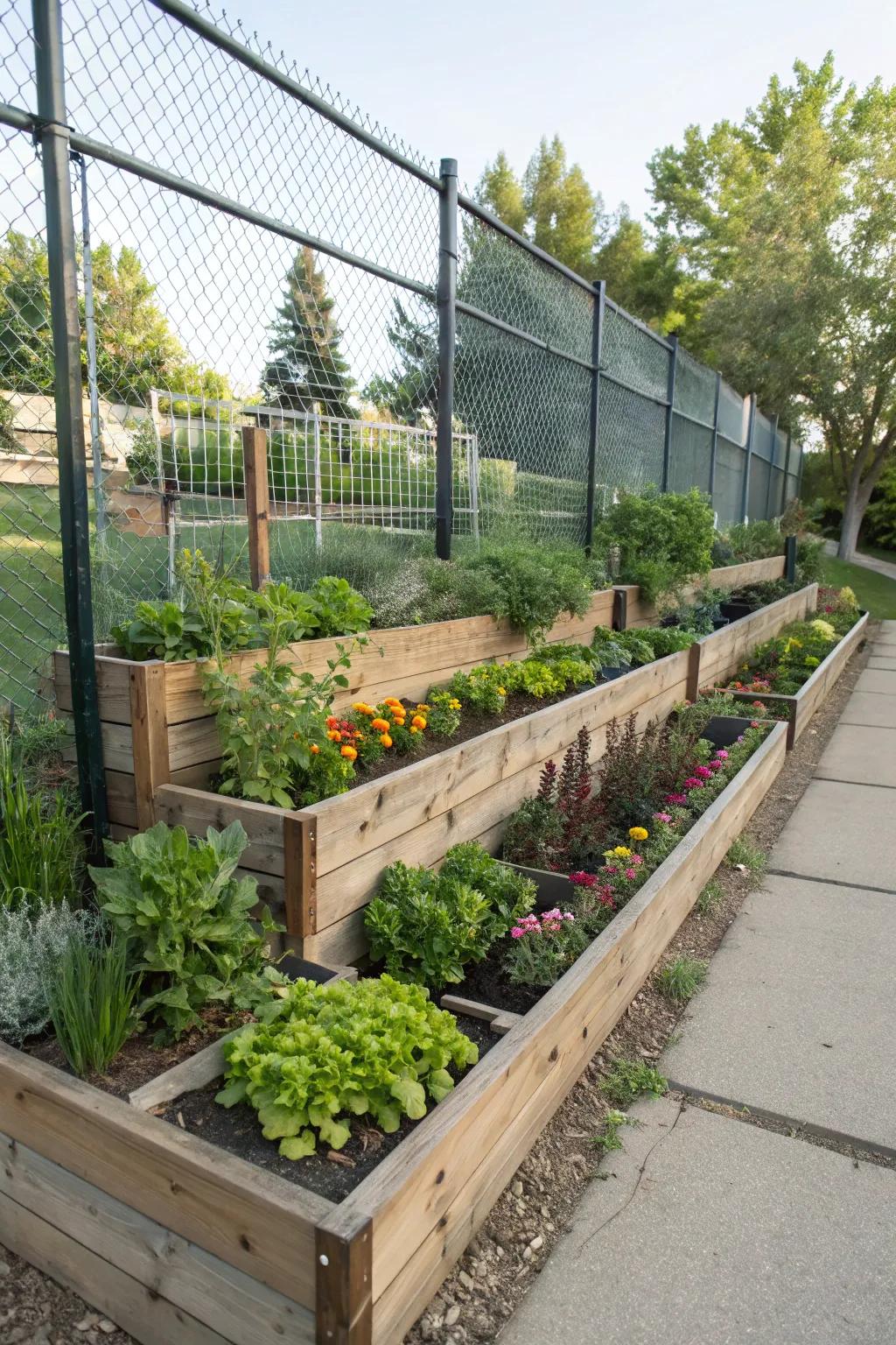 Multi-tiered beds add drama and diversity.