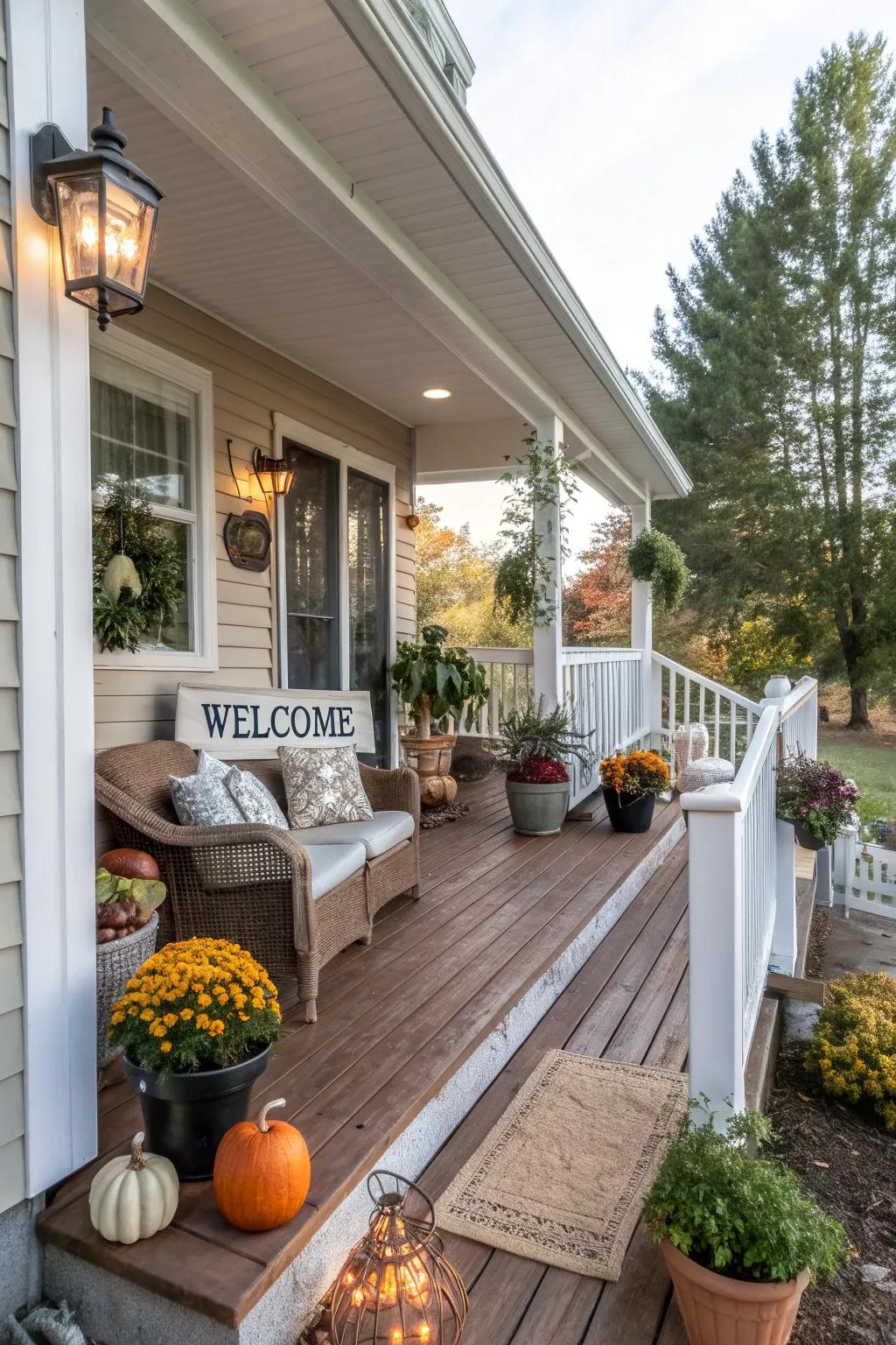 A welcome sign adds a personal, inviting touch.