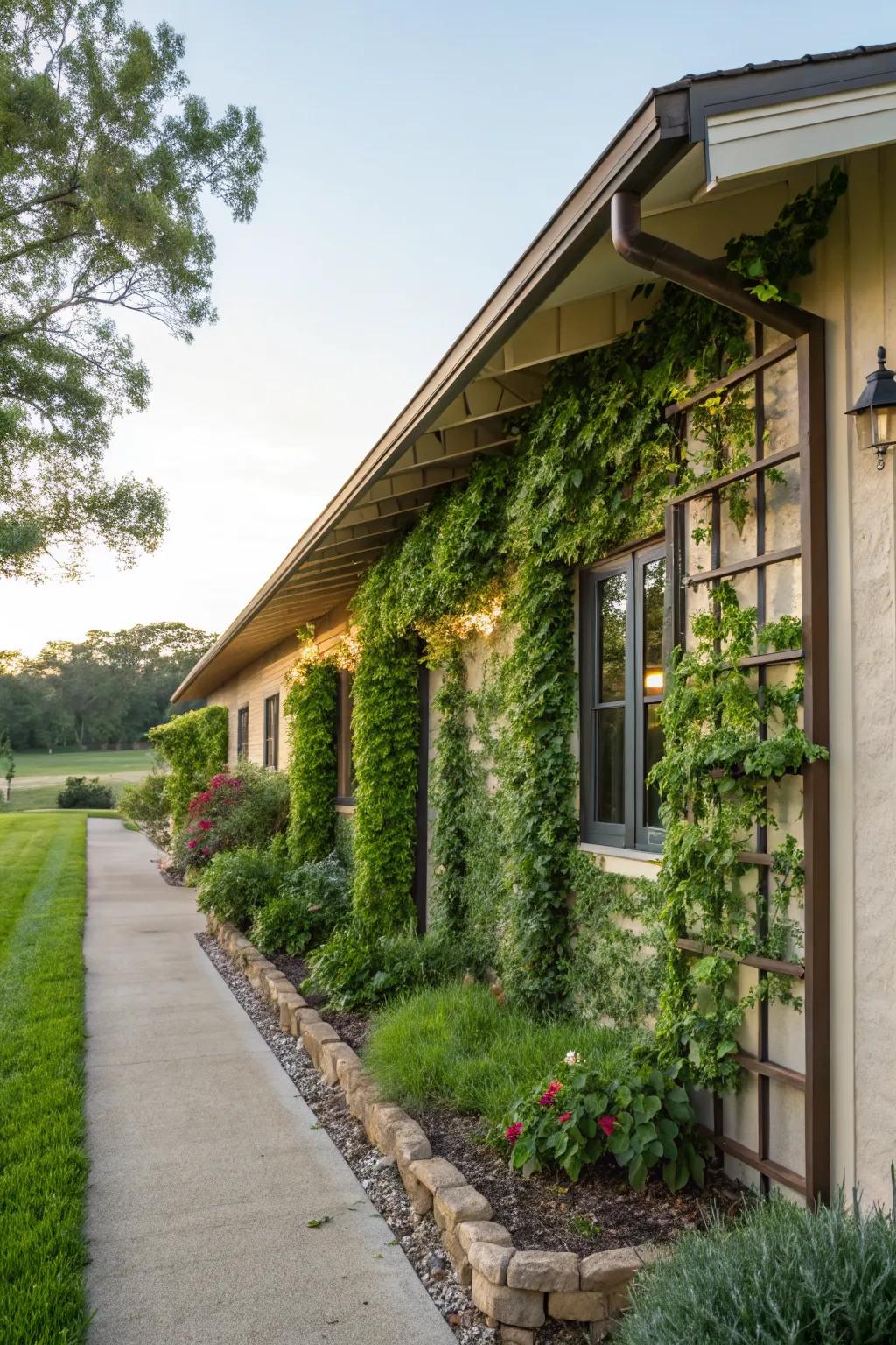 Vertical gardening maximizes greenery in small spaces.