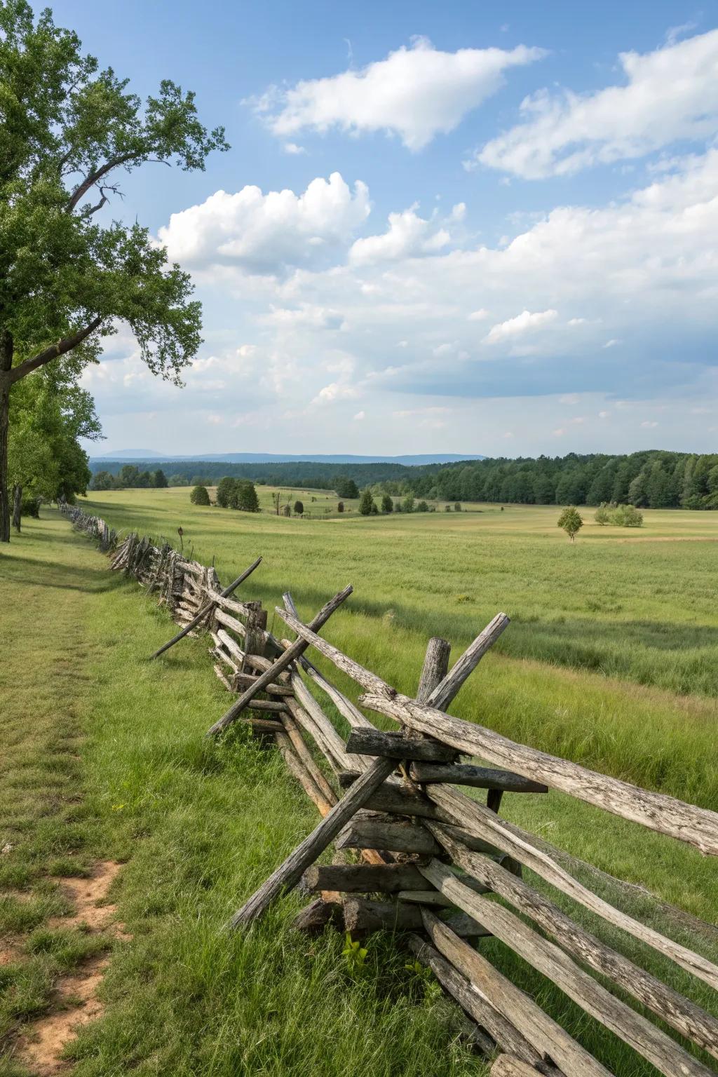 Log fences provide a traditional and robust enclosure.