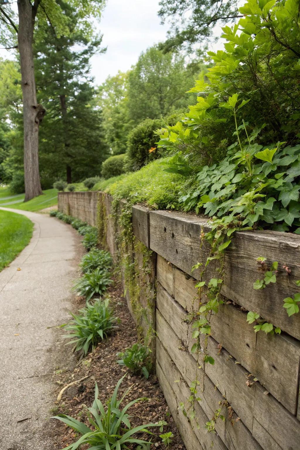 Wooden walls bring warmth and texture to outdoor spaces.