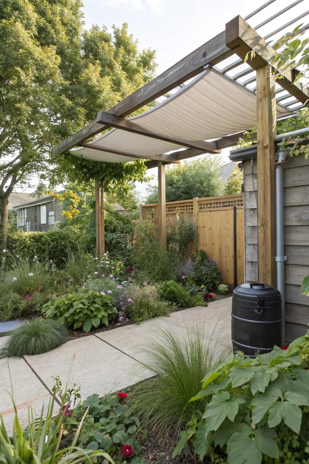 Eco-friendly elegance with sustainable pergola materials.