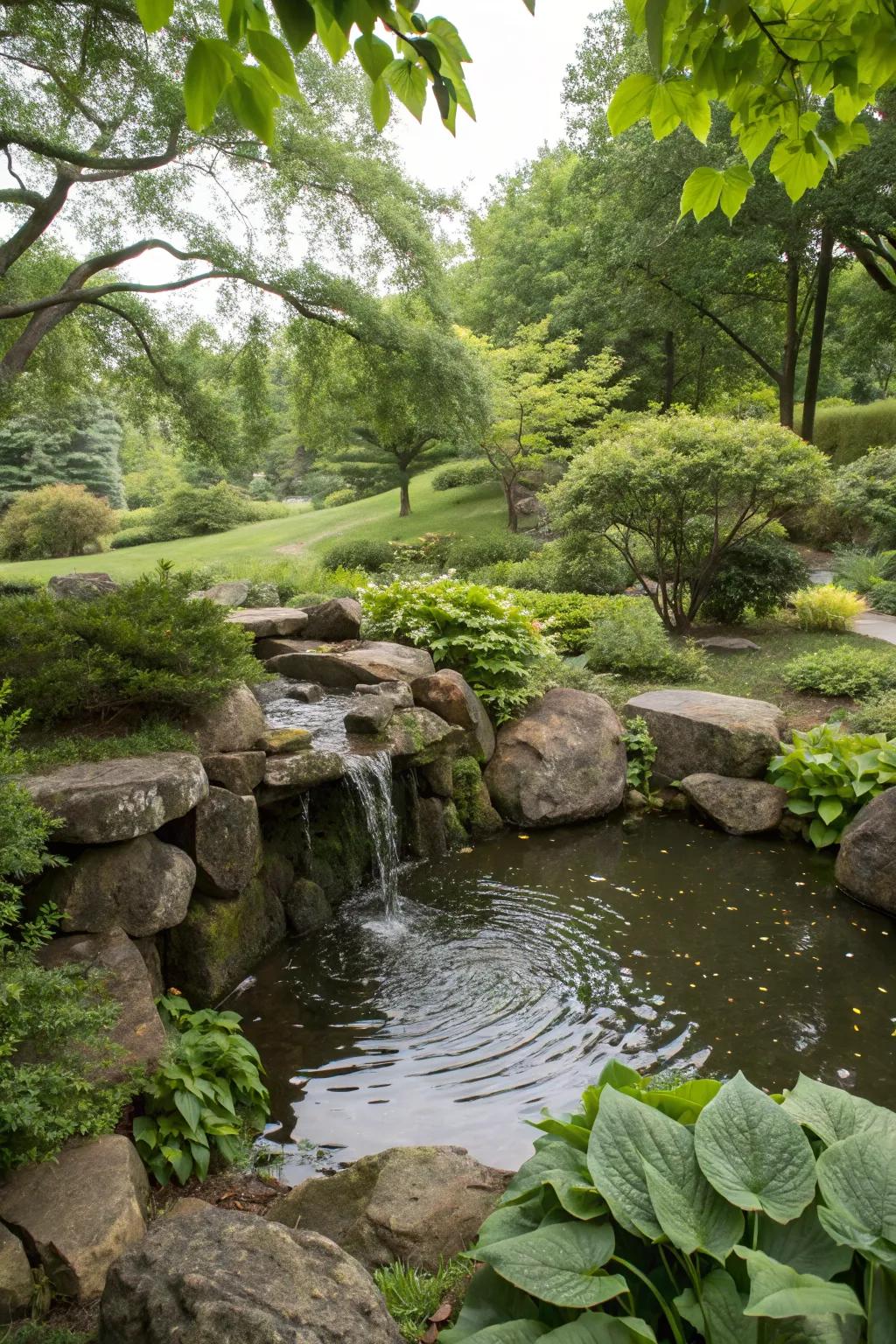 Hidden ponds add an element of surprise to your garden.