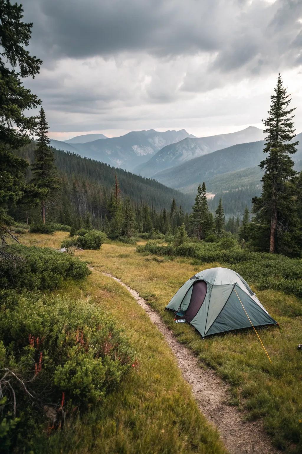 A tent offering a true wilderness escape.