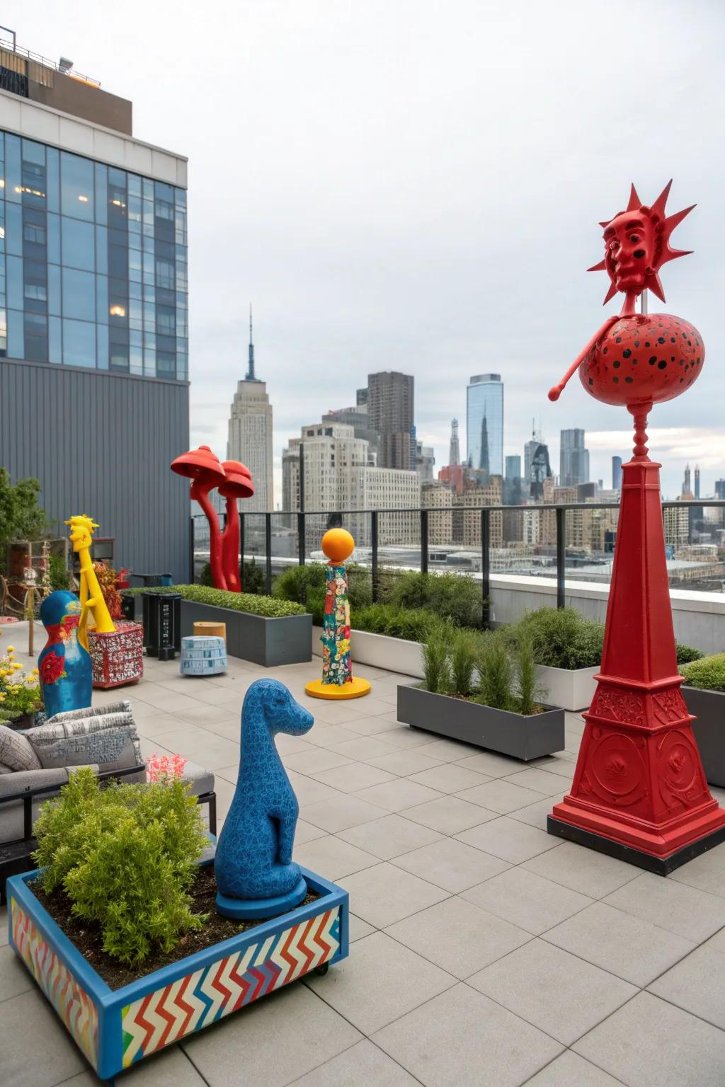 Add personality with striking outdoor art.