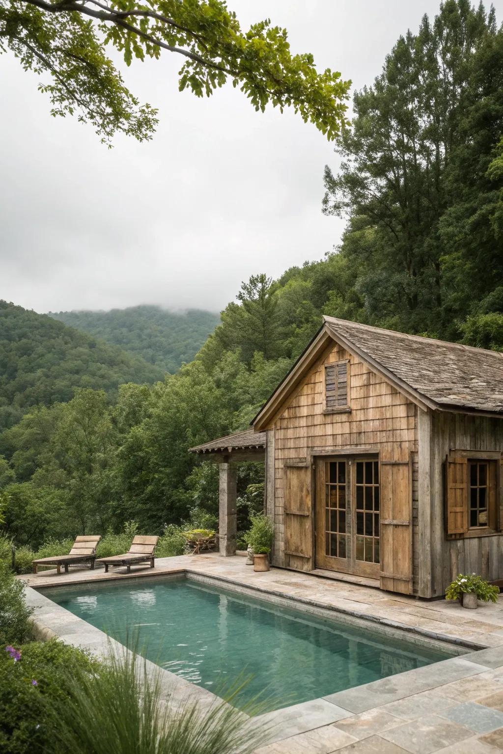Reclaimed materials add unique charm and sustainability.