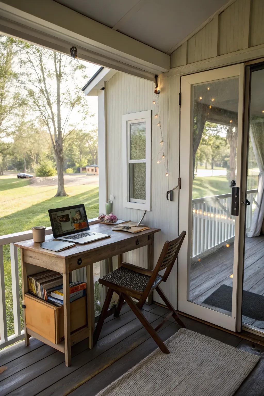 Work from home with a view on your porch office.