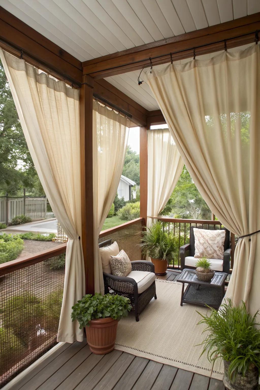 Weighted hems keep your curtains neatly in place.