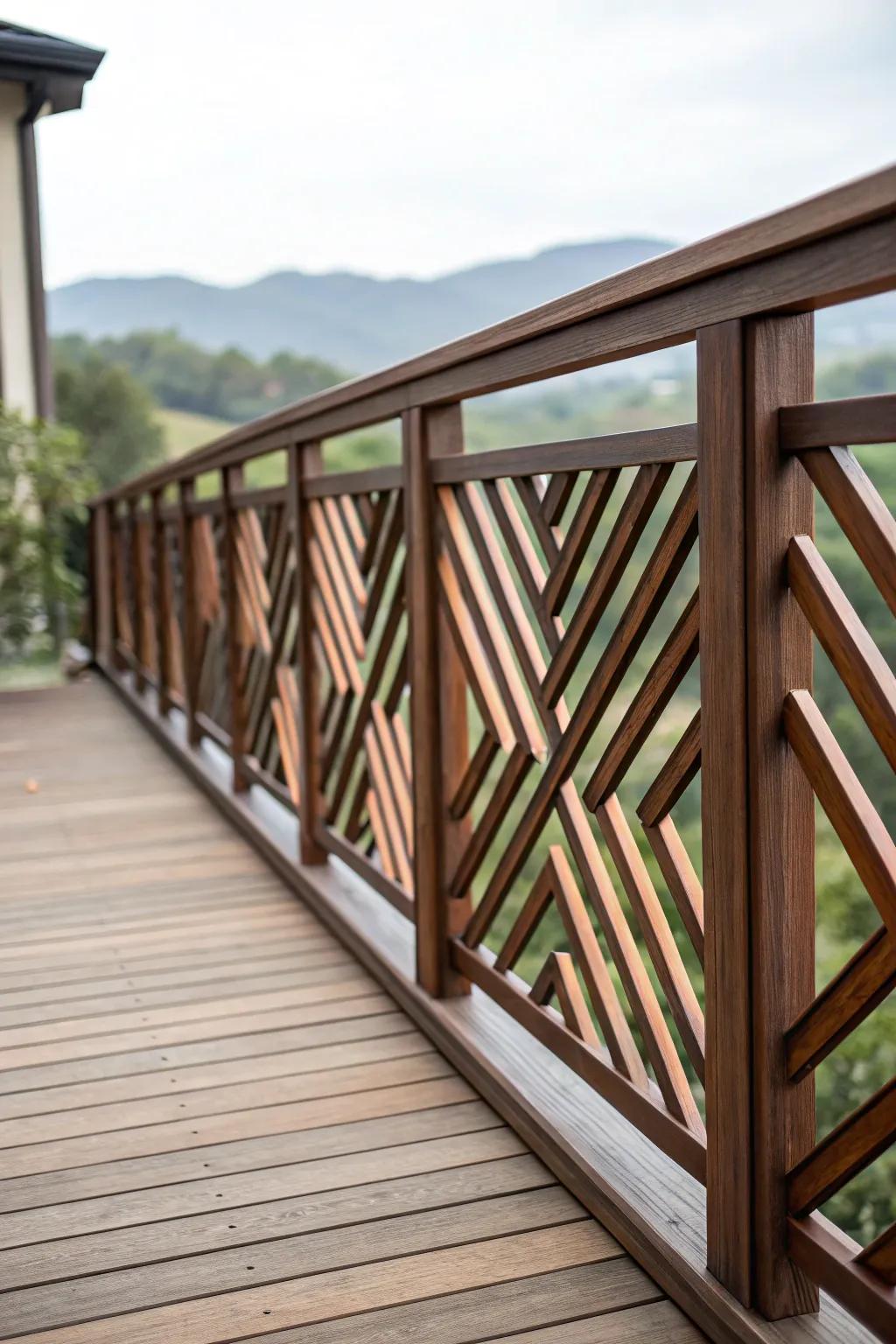 Alternating diagonals create a bold, geometric statement.