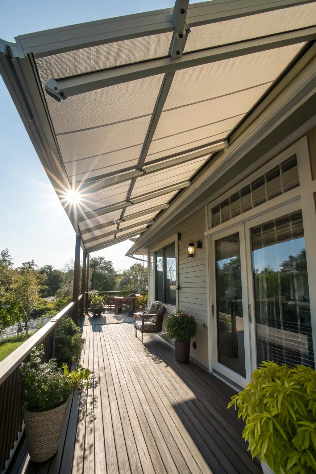 Enjoy flexibility with a retractable awning roof.