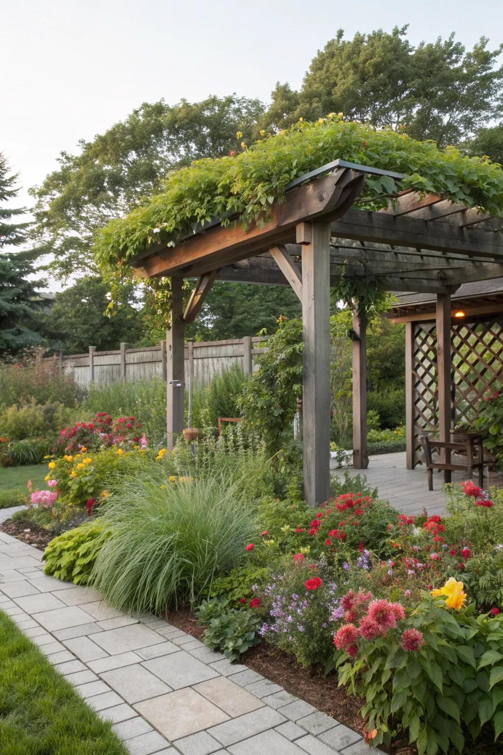 Green roofs offer eco-friendly shade and insulation.