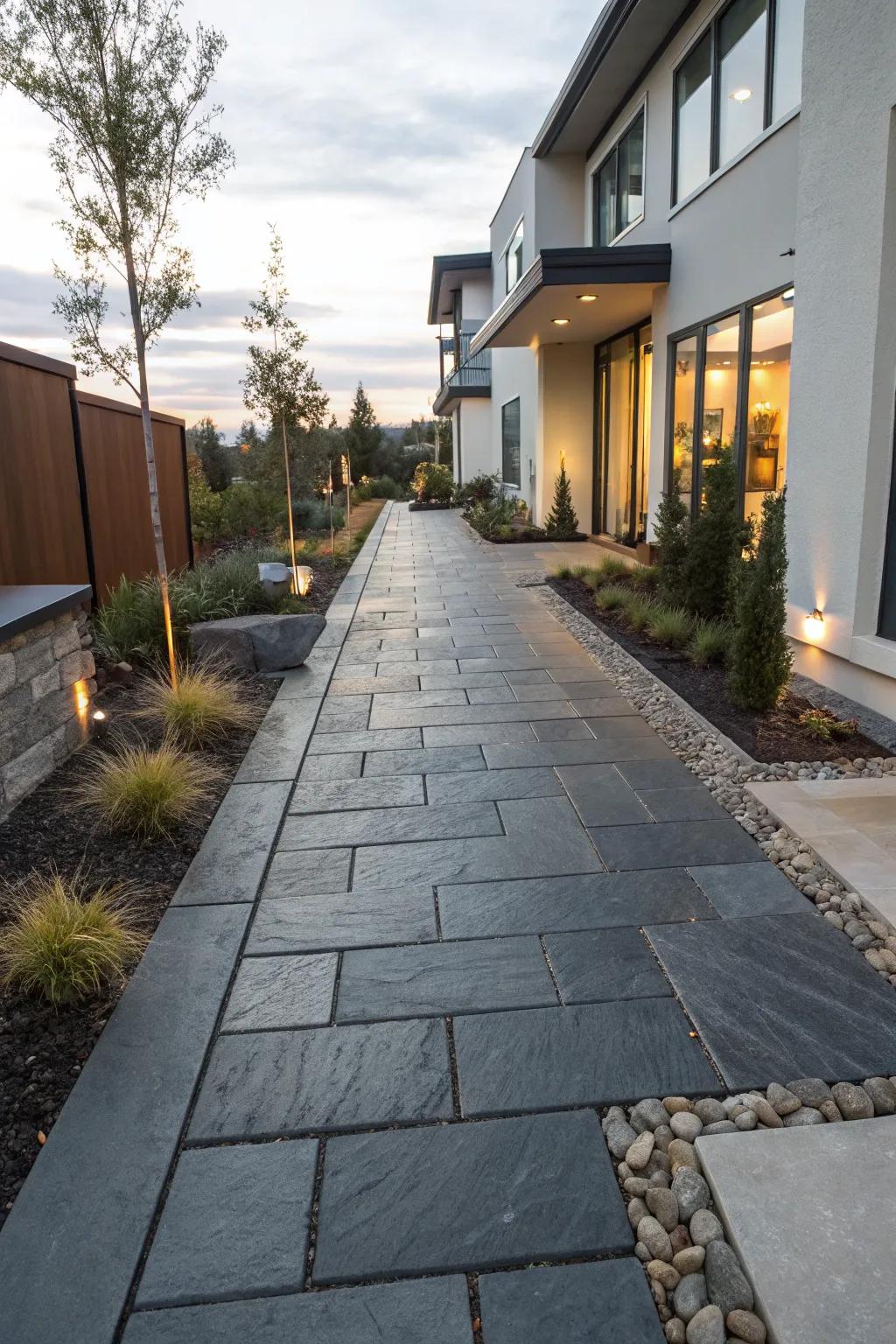 Slate pavers add sophistication and elegance to your home.