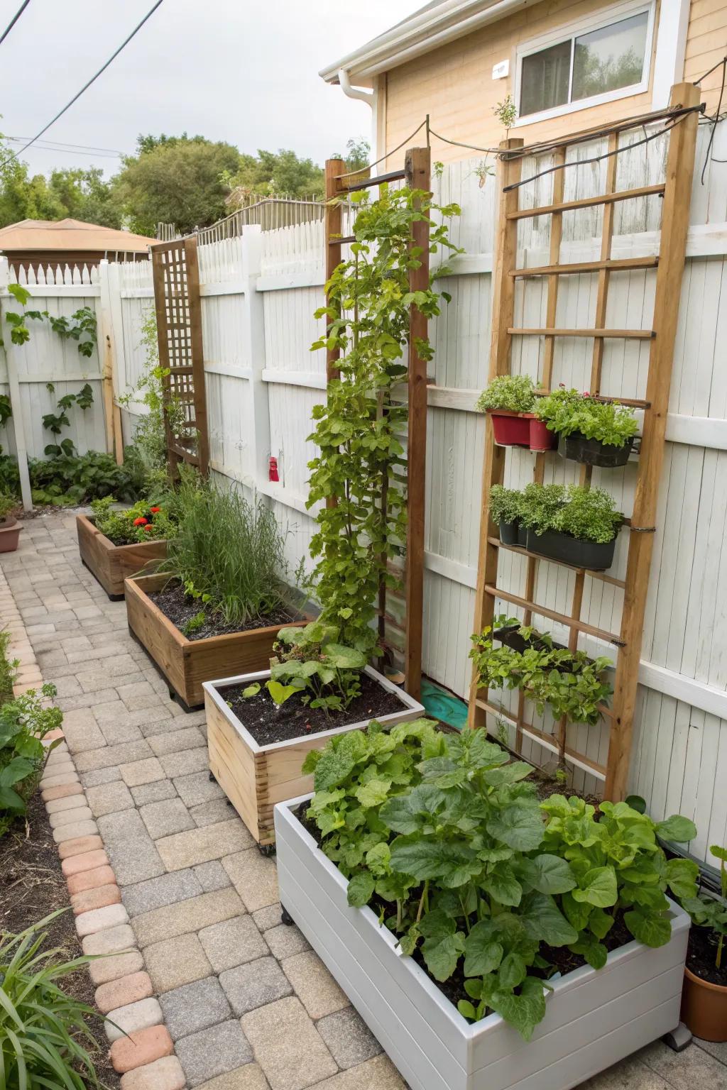 Vertical gardening optimizes space and enhances small yards.