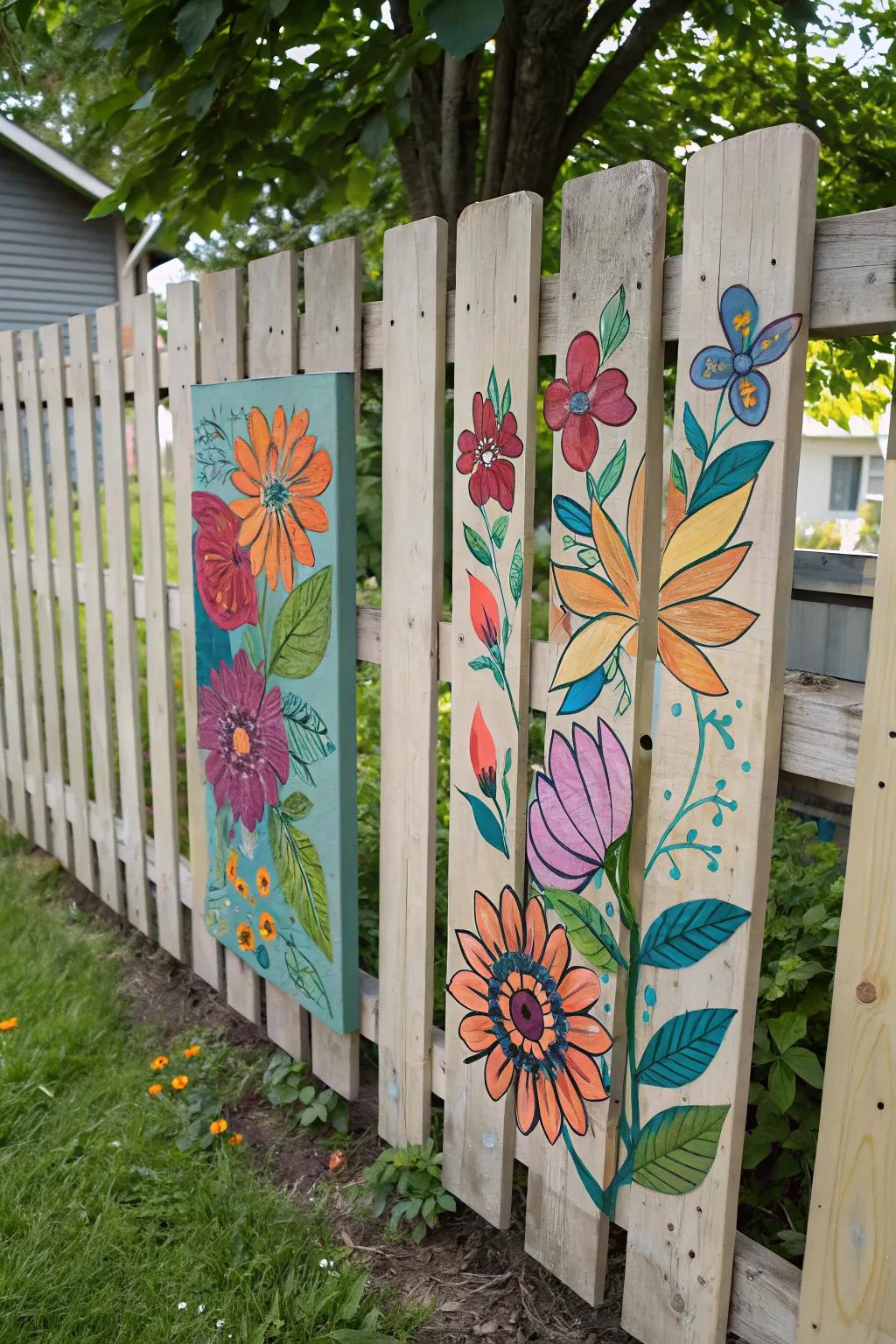 Personalize your garden with unique wall art made from pallets.