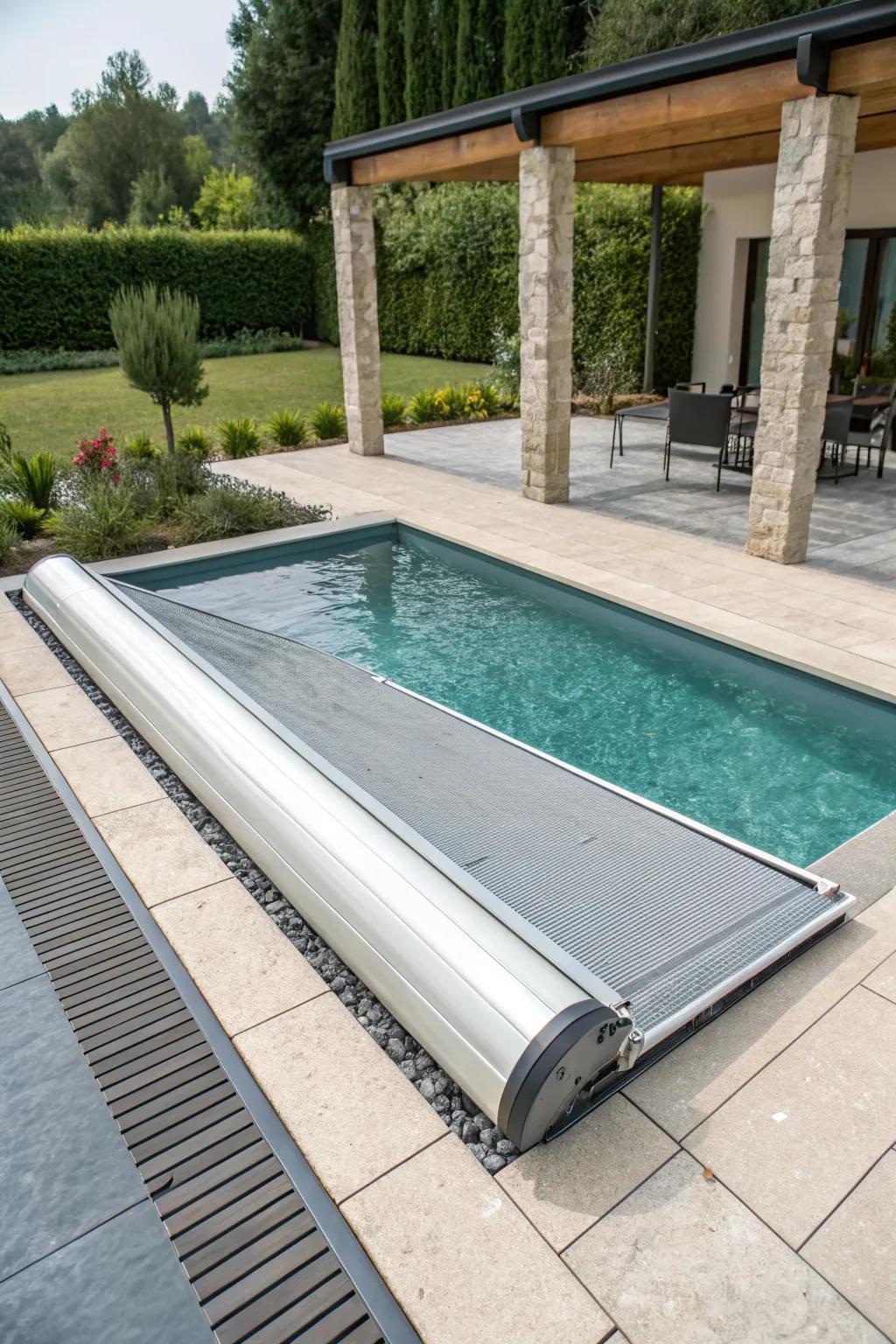 An eco-friendly pool cover that combines style and sustainability.