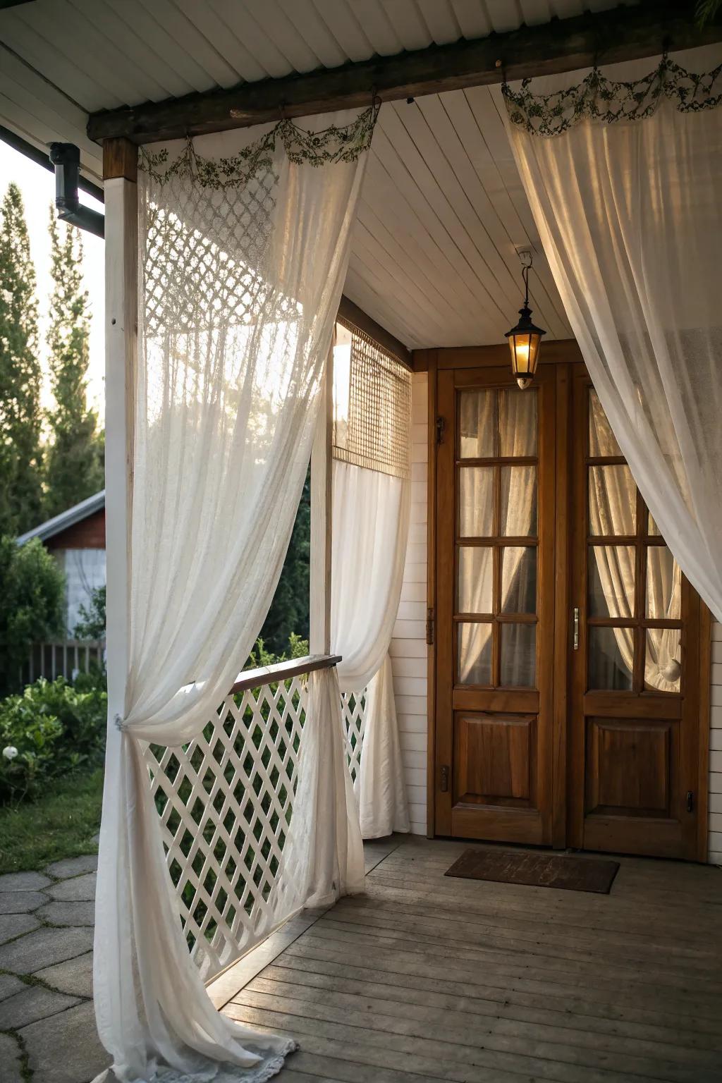 Add privacy and elegance with dramatic drapes.
