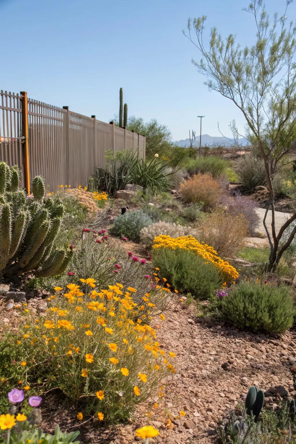 Native wildflowers add vibrant color and attract wildlife.