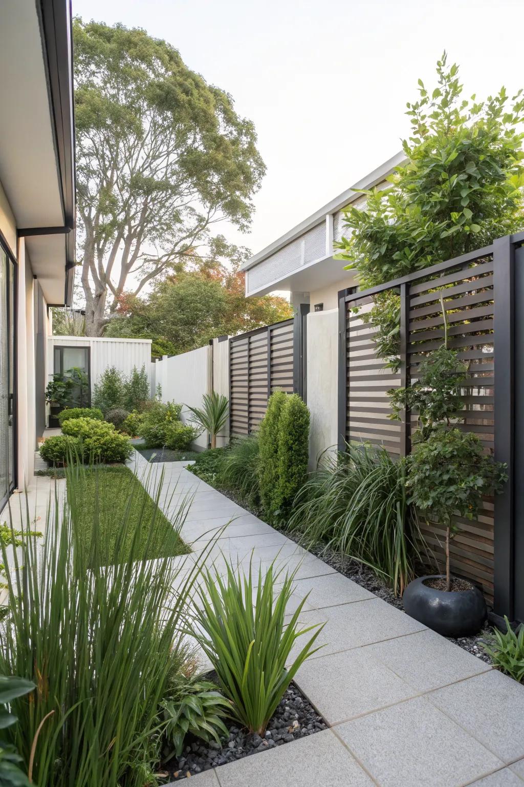 Privacy screens offer seclusion and intimacy.
