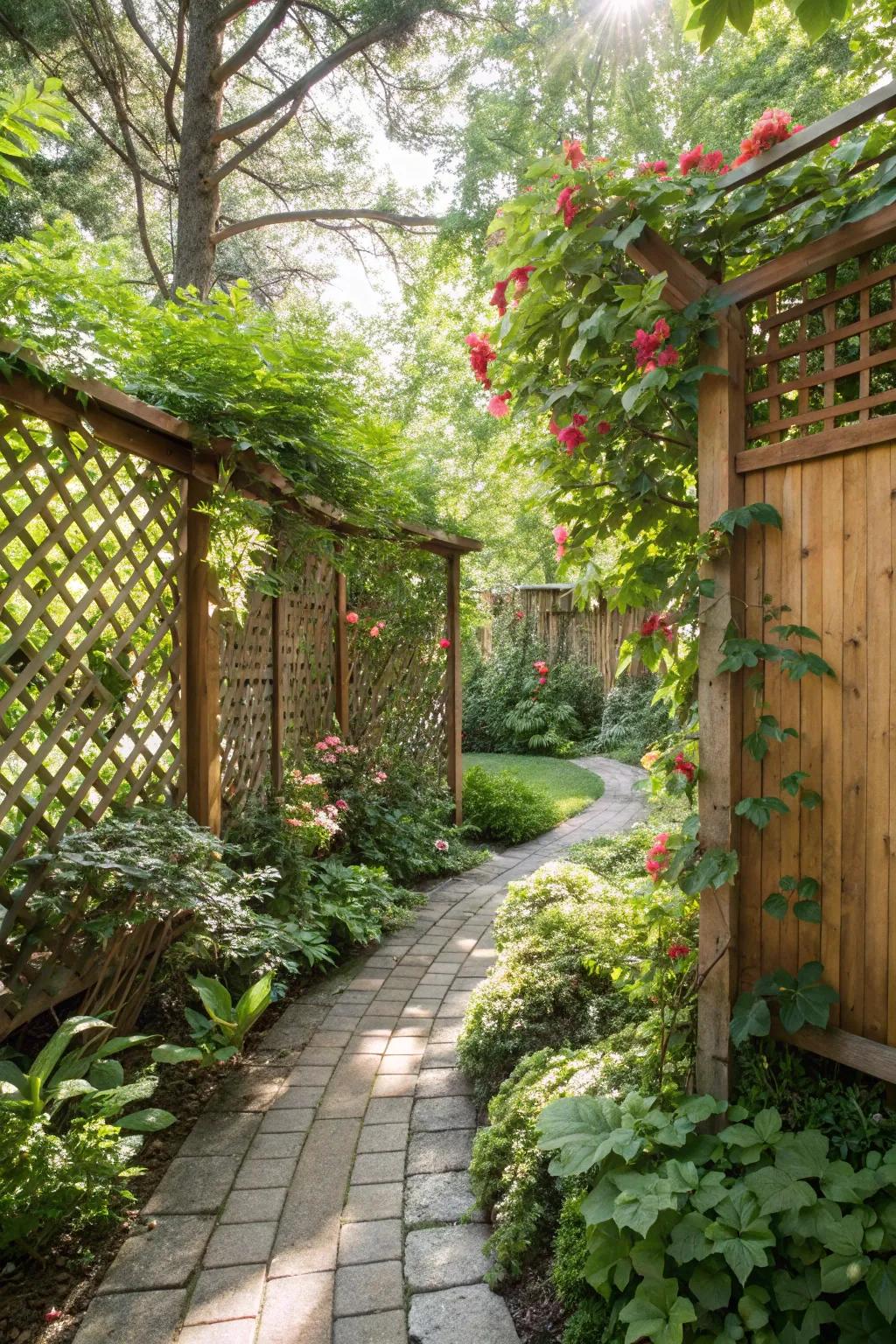 Enhance privacy with stylish lattice screens.