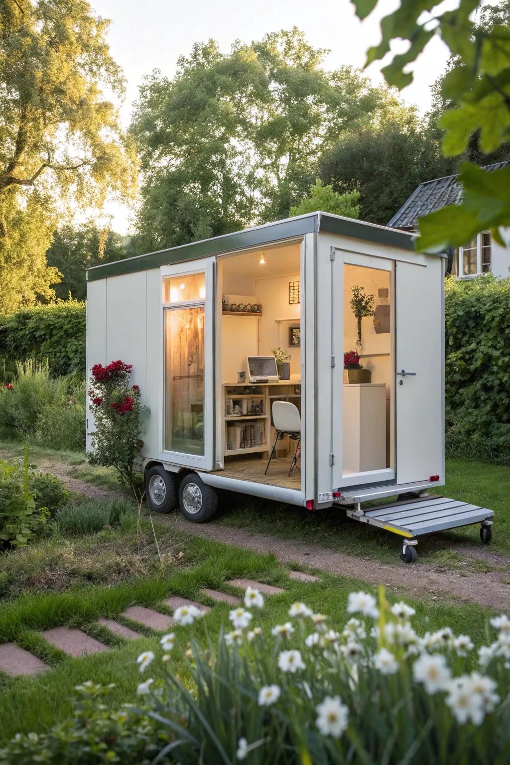 A trailer-mounted office offers unparalleled mobility.