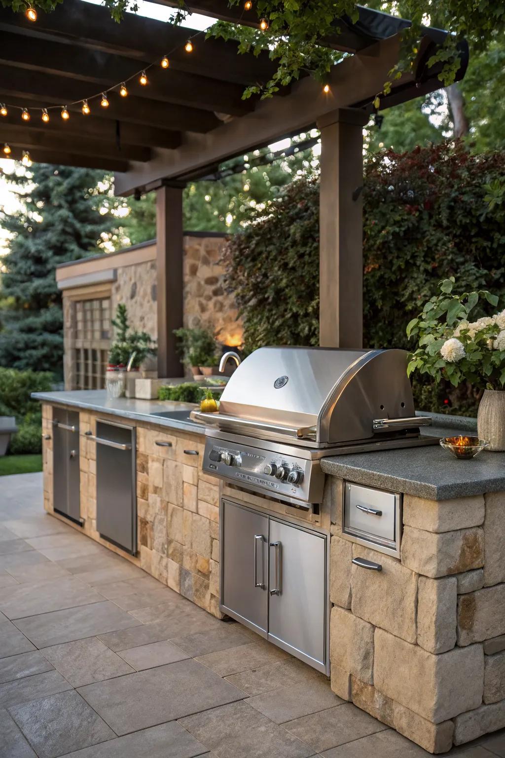Combining textures creates a visually interesting kitchen.