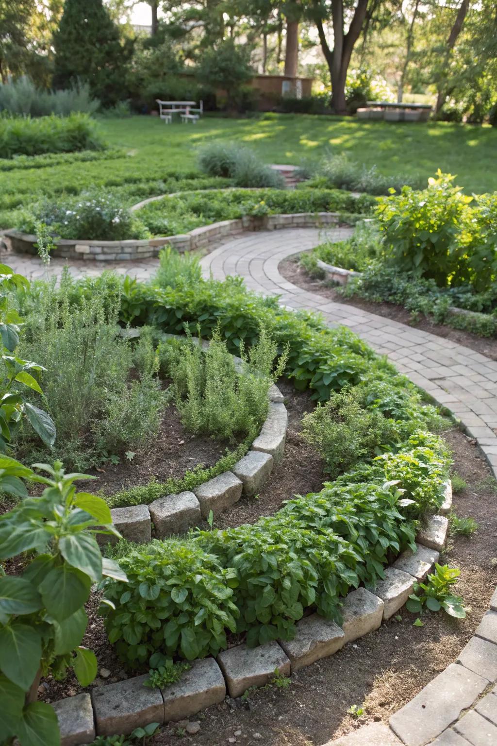 Maximize your herb growth in a compact space with an herb spiral.