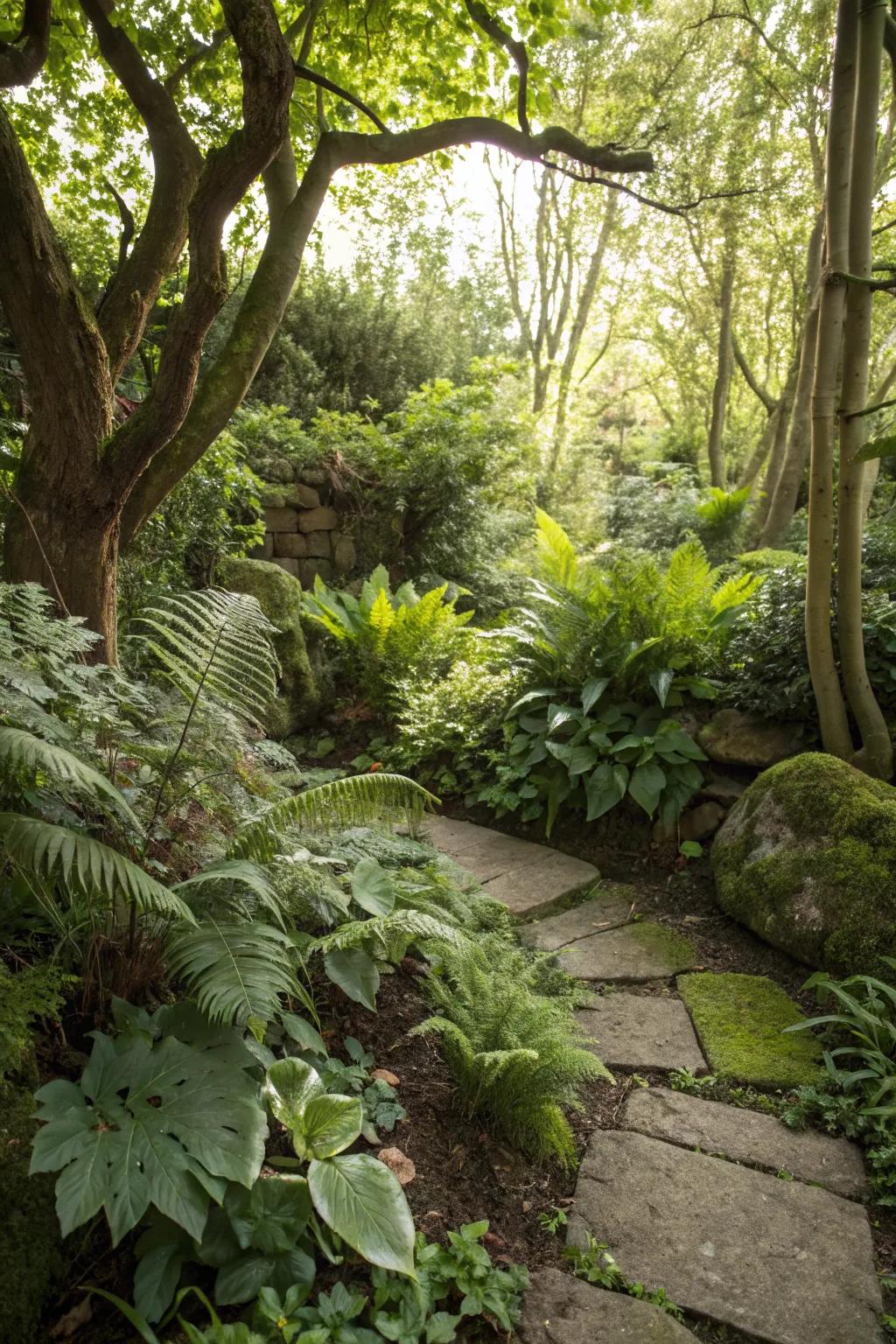 A woodland corner brings a touch of nature's beauty.