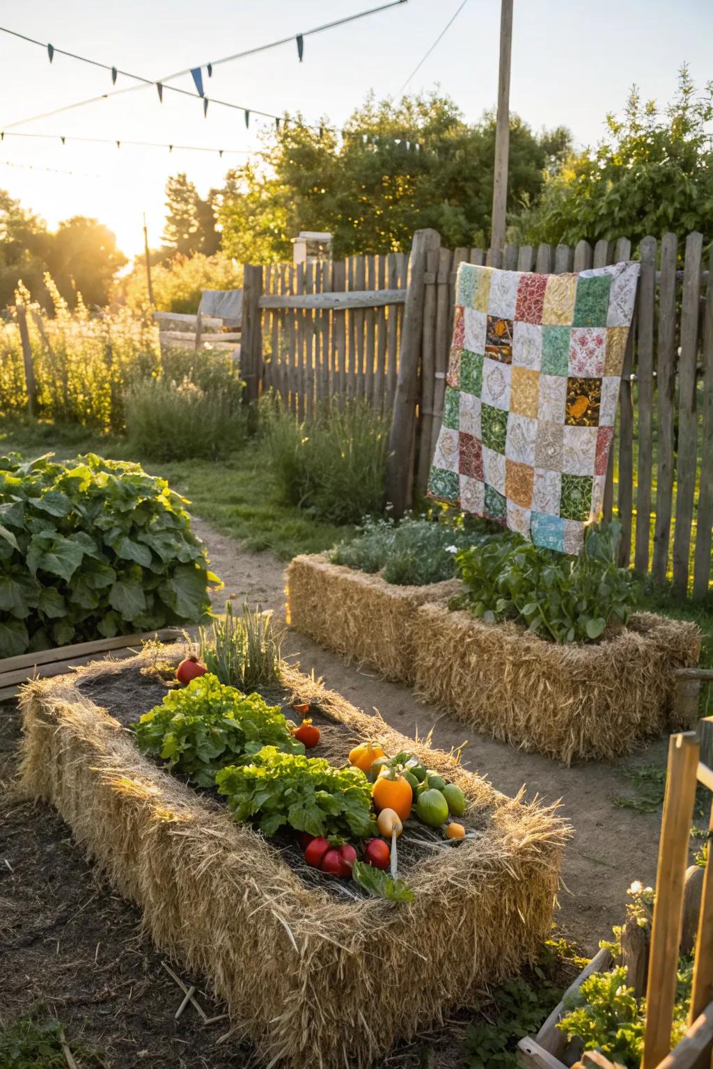 Straw-bale gardening provides a creative and sustainable option.