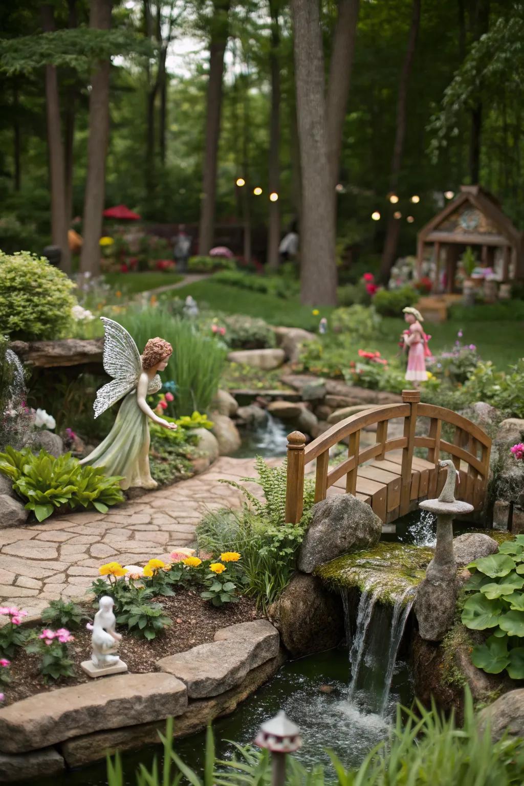 A fairy tale water garden inviting enchantment and wonder.