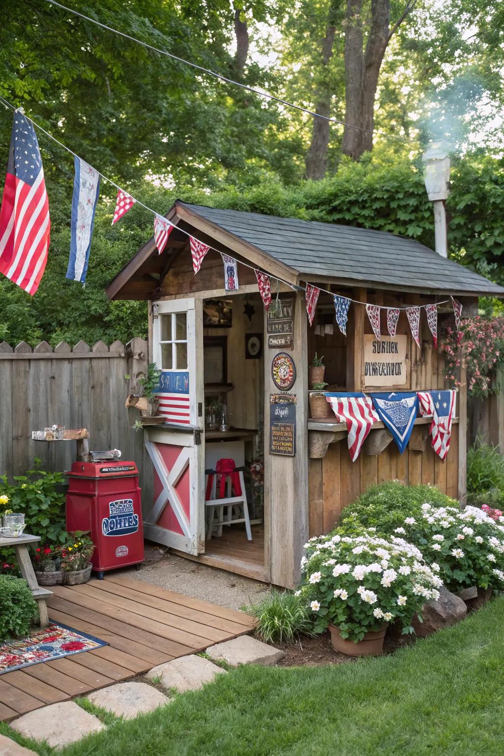 A vintage Americana smoker shack, classic and timeless.