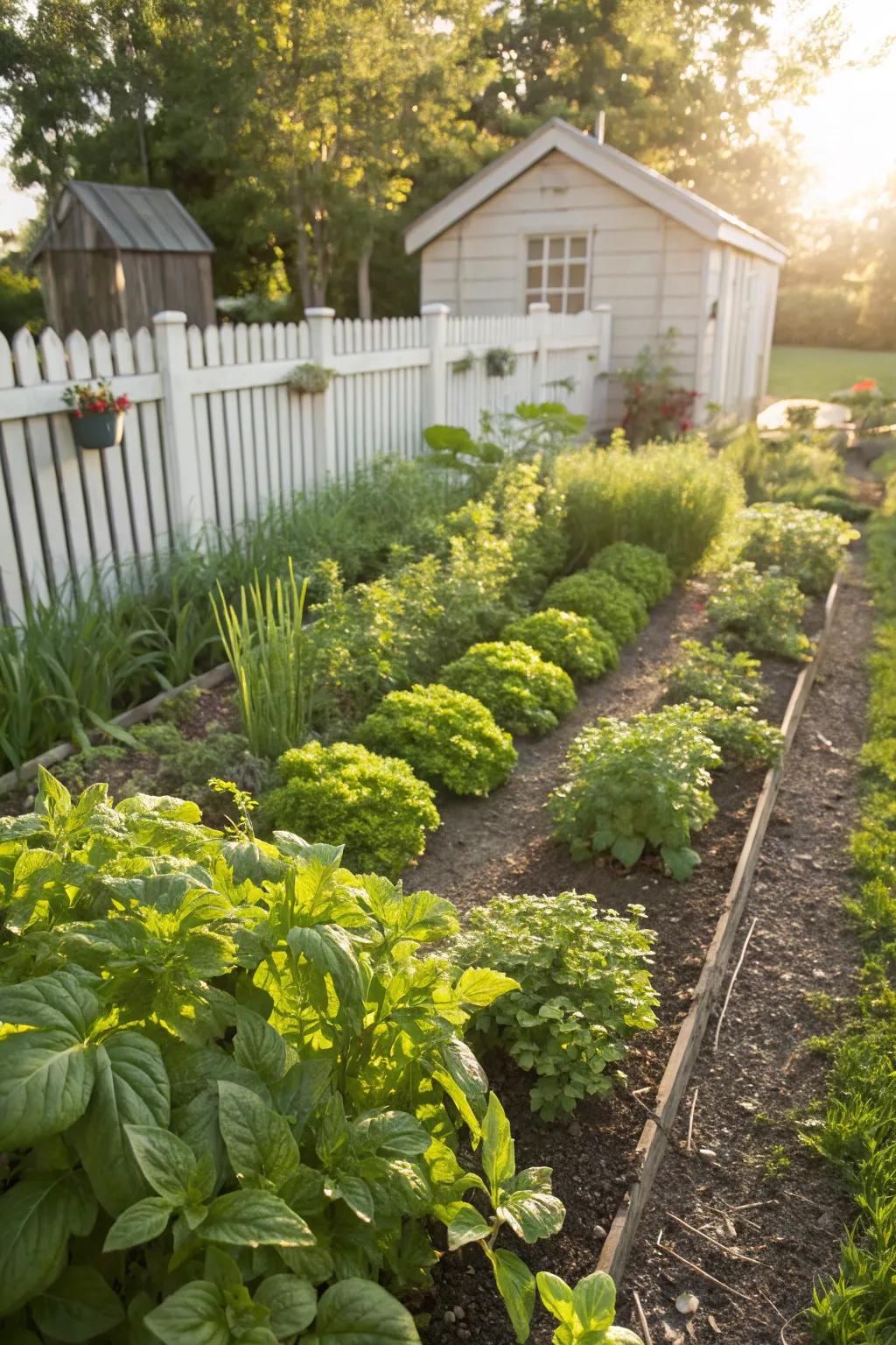 A productive kitchen garden for fresh produce.