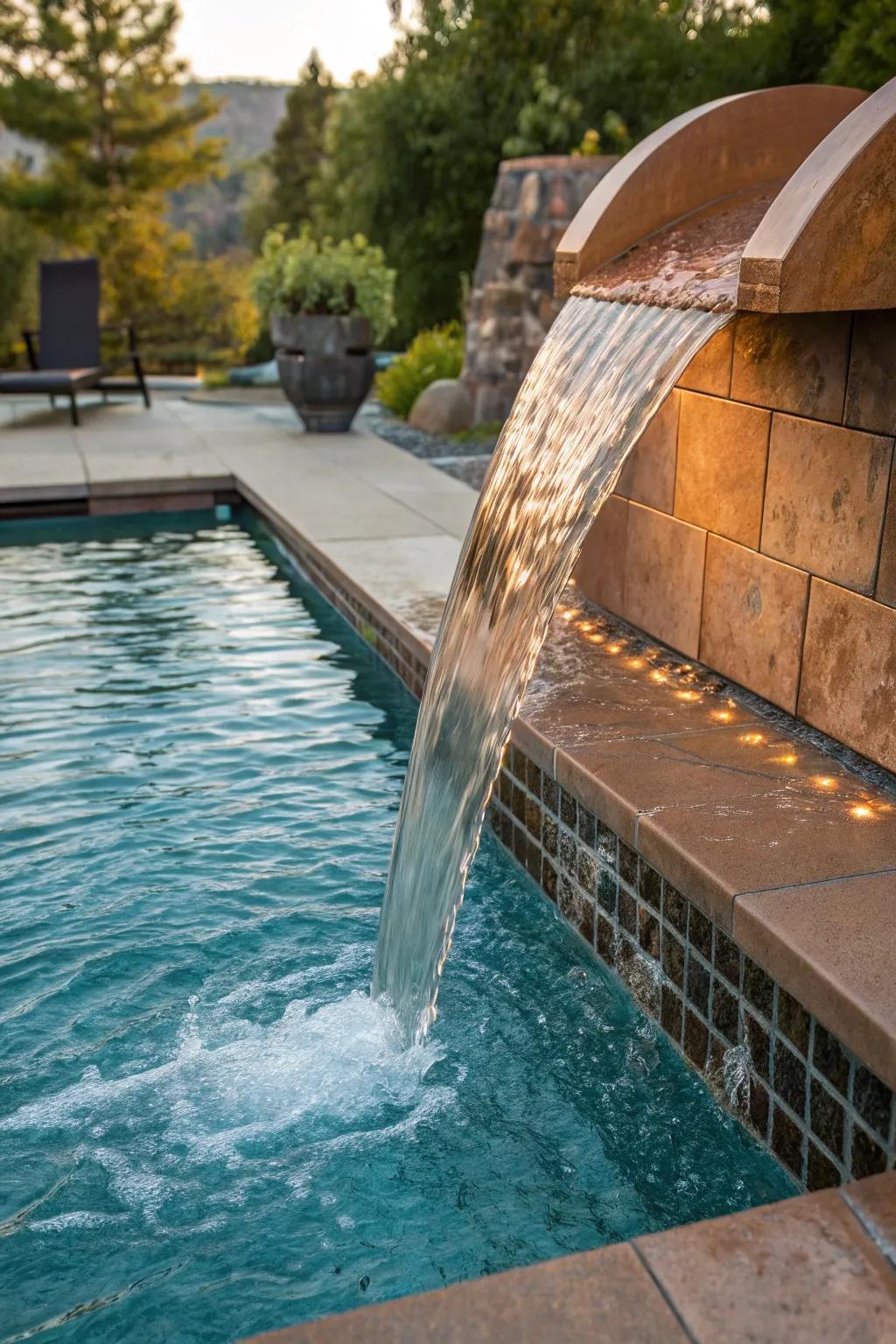 Copper spillways offer a dynamic, evolving aesthetic.