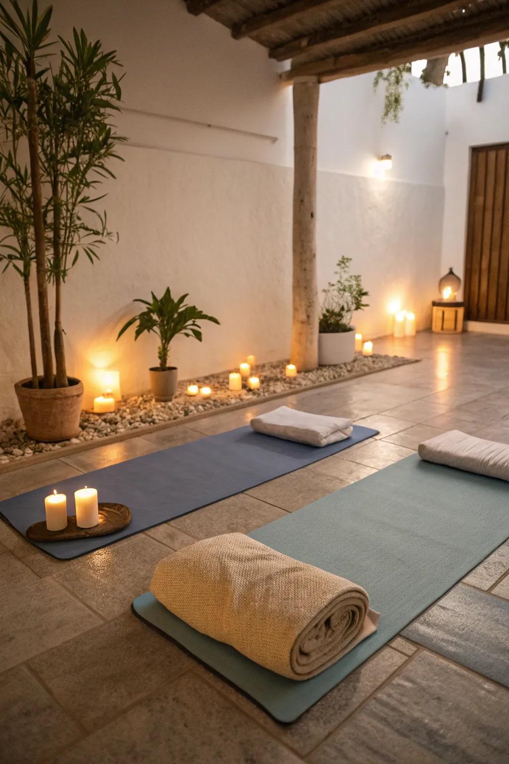 Enhance relaxation with a gentle and calming yoga session.