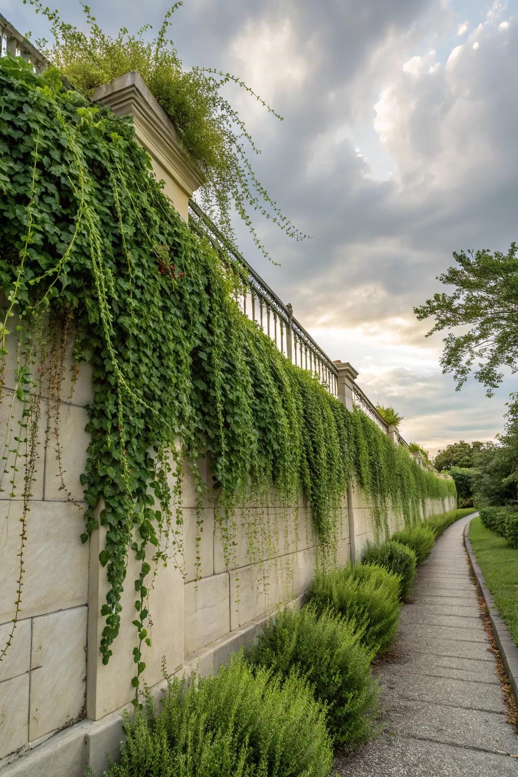 Cascading plants soften the transition between levels beautifully.