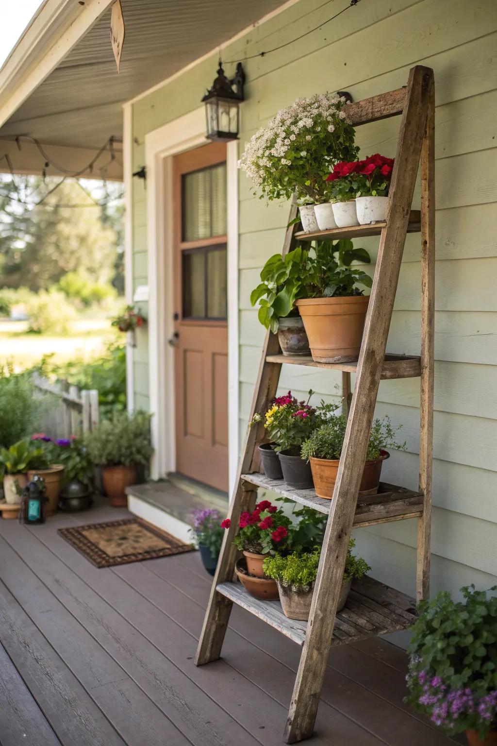 Repurposed items add unique flair to your porch decor.