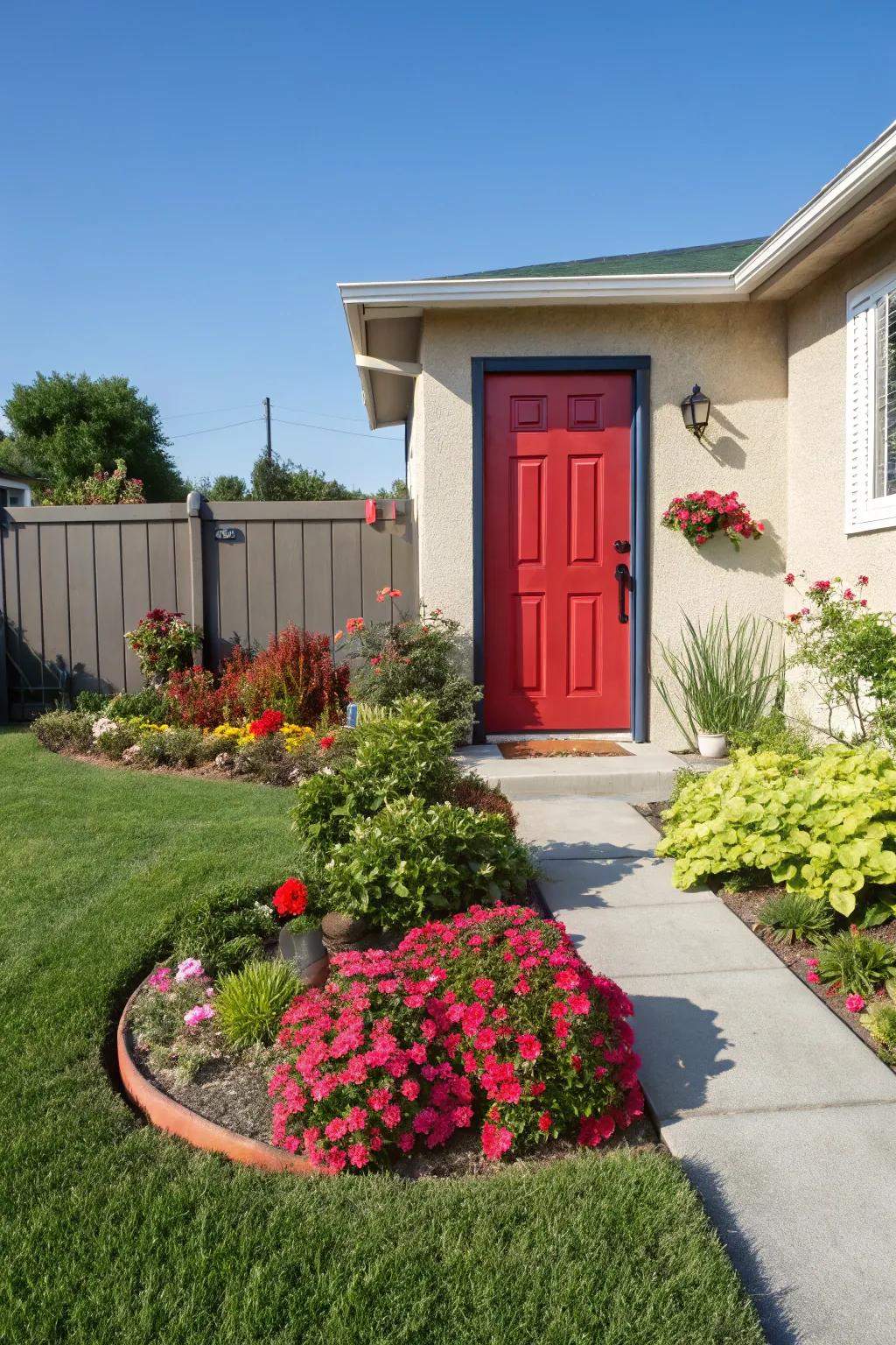 A colorful entryway makes a bold statement.