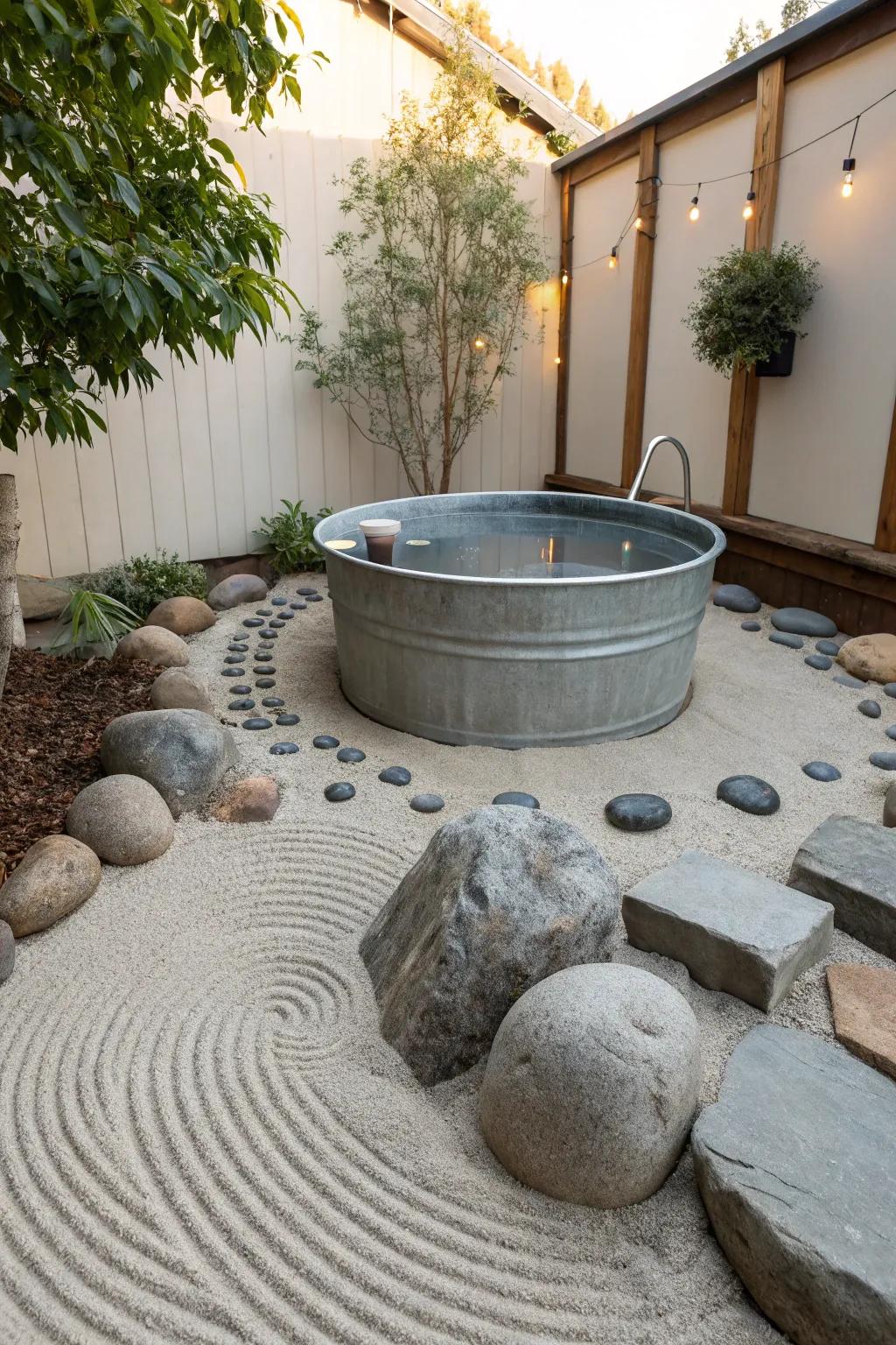 Create a peaceful retreat with Zen garden elements.
