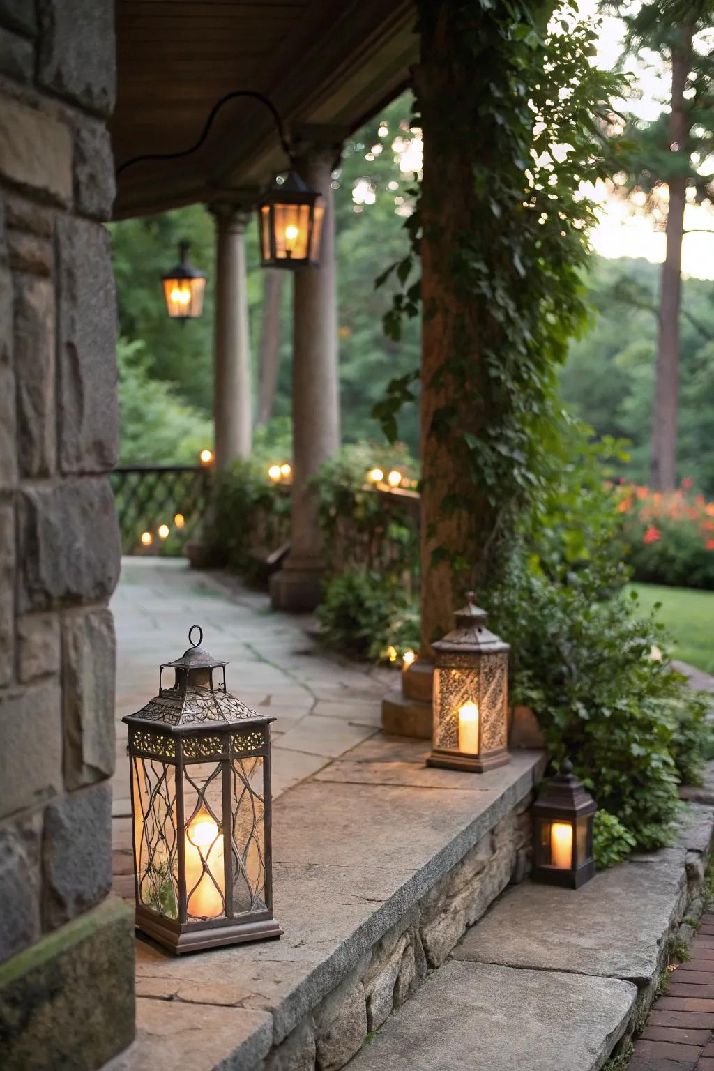 Lighting fixtures create a warm, inviting atmosphere.